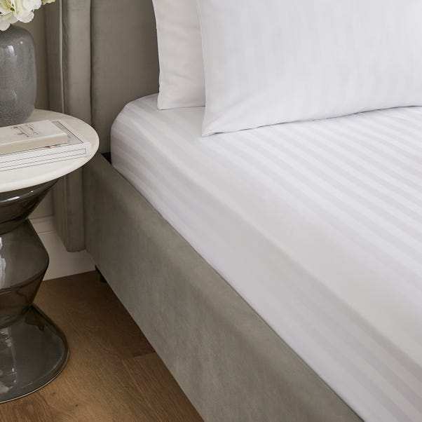 Micro Stripe Fitted Sheet Single / Double £3, King £3.50, Super King £4 Grey or White - Free C&C Only