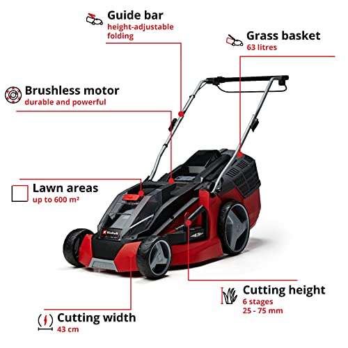 Einhell Power X-Change 36/43 Cordless Lawnmower With Battery (x2) and Charger (x2) - 36V, 43cm Cutting Width £300 @ Amazon