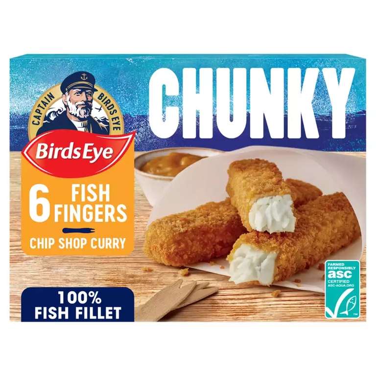 Birds Eye 6 Chunky Chip Shop Curry Fish Fingers (£1.50 cashback with Shopmium voucher)