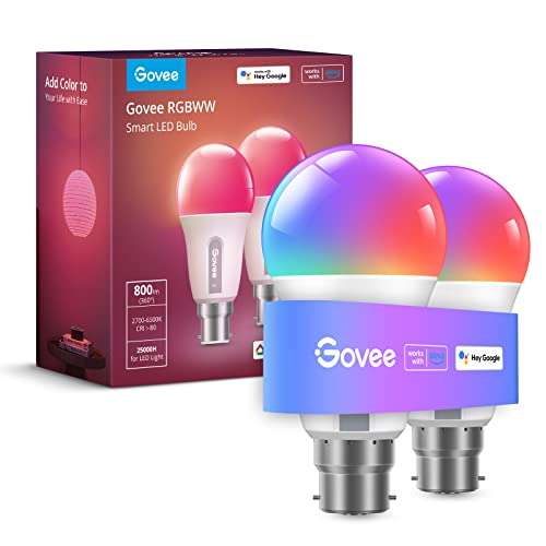 Govee RGBWW Smart Bulbs 2 packs (using voucher) @ Govee UK FBA