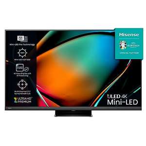 Hisense 65 Inch ULED 4K Mini-LED PRO TV 65U8KQTUK Quantum Dot Colour, 144Hz VRR, Dolby Vision IQ, VIDAA U7