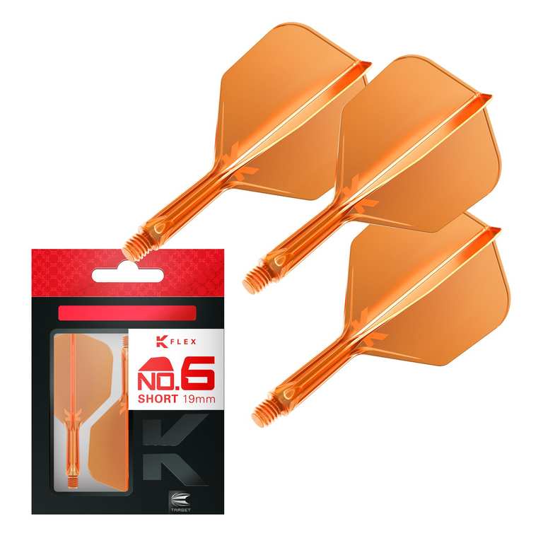 Target Darts K Flex Integrated Dart Flights And Shafts, No.6 | Pack Of 3 K-Flex - No6