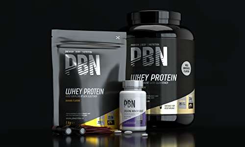 PBN - Premium Body Nutrition Whey Powder, 1 Kg Chocolate Flavour (other flavours also the same price) £11.99/£11.39 Subsribe & Save @ Amazon
