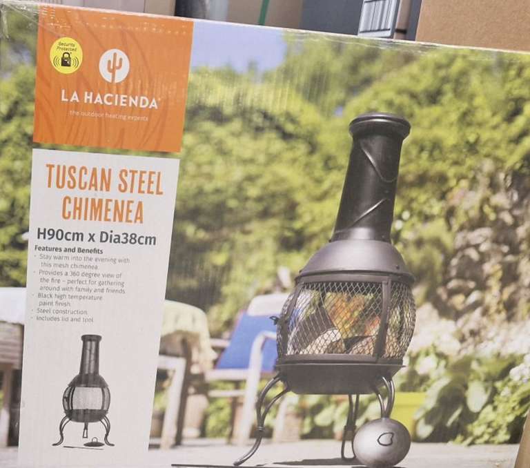 La Hacienda Tuscan steel chimenea 90cm £29 Found in-store at Morrisons Hollinwood avenue , Oldham