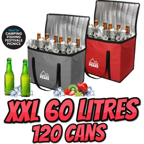 XXL Cooler Bag 60 Litre / 120 Cans Insulated Chiller £12.99 @ thinkprice ebay