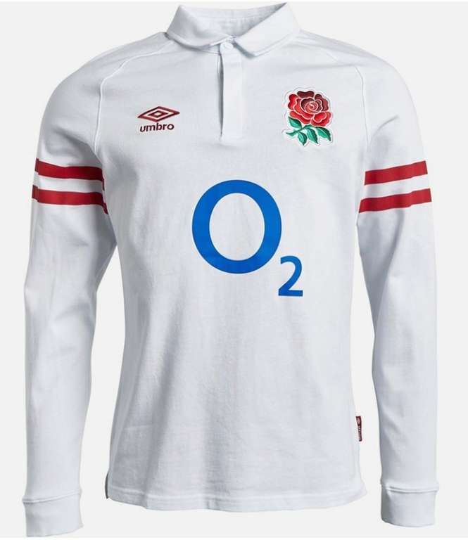 Mens Umbro England Rugby 22/23 Home Classic Long Sleeve Jersey