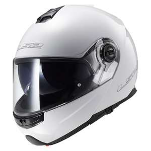 LS2 FF325 Strobe Gloss White Flip Front Motorcycle Helmet - M /XS / 2XS