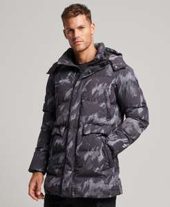 Superdry Mens Boxy Puffer Coat, Brush Camo Dark | Size: S, L-XXL - W/code | Sold by Superdry