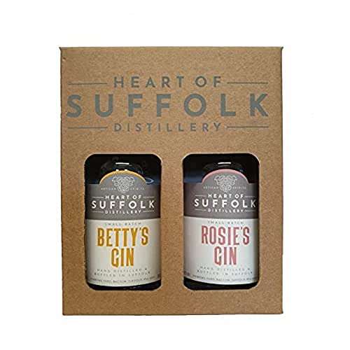 Heart Of Suffolk Distillery | Betty's & Rosie's Gin Gift Box, 42% ABV, 2 x 20cl Bottles