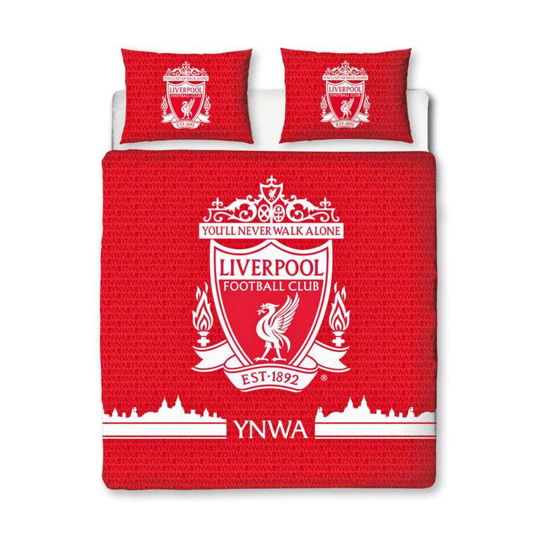 Liverpool FC Officially Licensed Double Duvet Cover Set, Tone Design | Red Reversible 2 Sided - Early Prime Deal