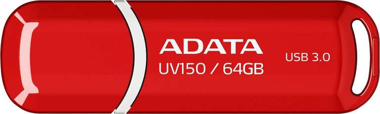 ADATA UV150 64GB USB 3.0 Snap-on Cap Flash Drive, Red - £5.50 @ Amazon
