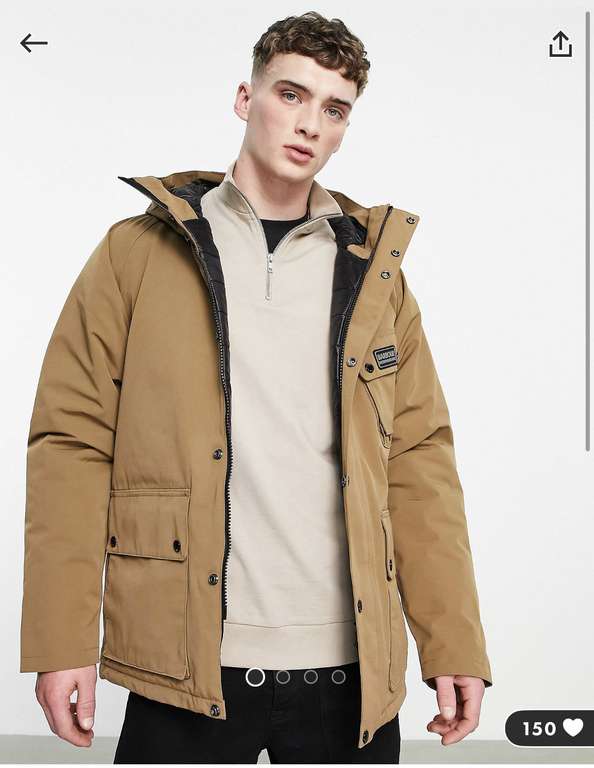 Barbour International Slipstream Shoreditch waterproof jacket with quilt lining - Tan - £97.30 delivered (size M) @ ASOS