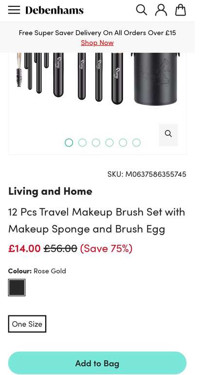 12 Pcs Travel Makeup Brush Set with Makeup Sponge and Brush Egg - Sold and Delivered by Living and Home
