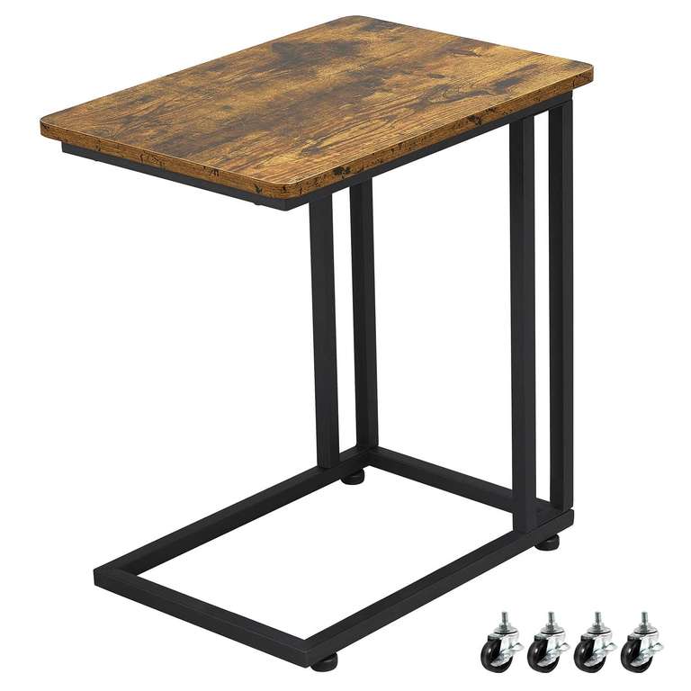 Yaheetech End Table, C Shaped Side Table with Wheels & Sturdy Metal Frame sold and FB Yaheetech