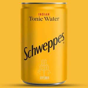 24 x Schweppes Indian Tonic Water 150ml Miniature Cans BBE 31/07/2023 (minimum £25 order)