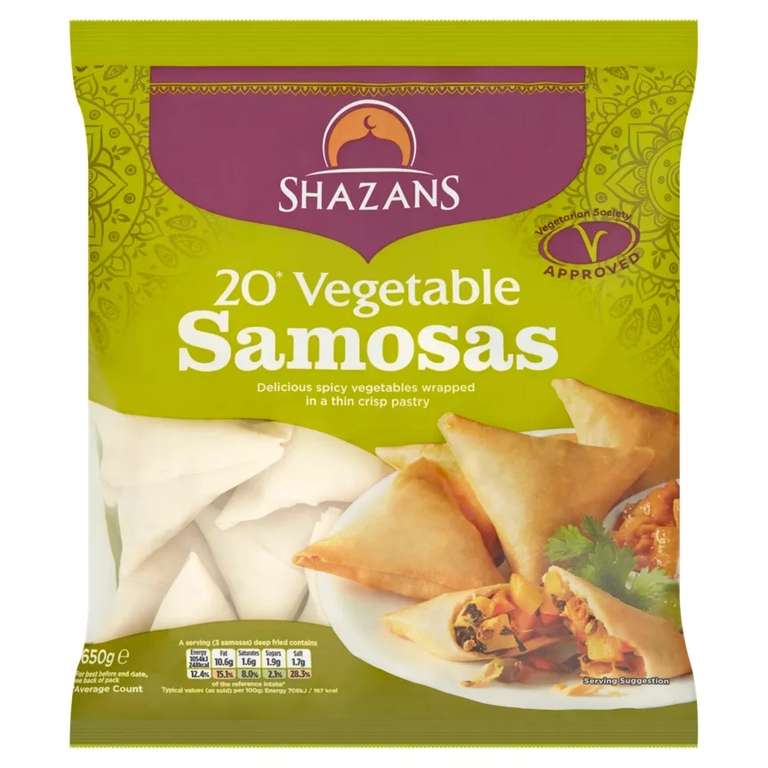 Shazans Vegetable Samosas 20pk - £3.50 @ Asda