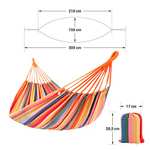 SONGMICS Hammock, 210 x 150 cm, Double Hammock with Fastening Straps and Carabiners, 300 kg Load Capacity