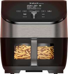 Instant Vortex OdourErase Digital Air Fryer with Single ClearCook Drawer & 6 Smart Programs, Large Capacity, Stainless Steel - 5.7L - 1700W
