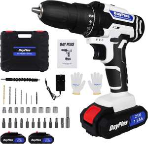 21V Cordless Drill Combi Power Drill Electric Screwdriver Set 25+1 Torque Torque 45N.m (UK Mainland) sold By LMstarz