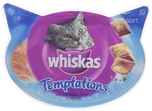 Whiskas Cat Treats Temptations with Salmon Flavour, 8x60g £1.66 Usually dispatched within 1 to 2 months @ Amazon