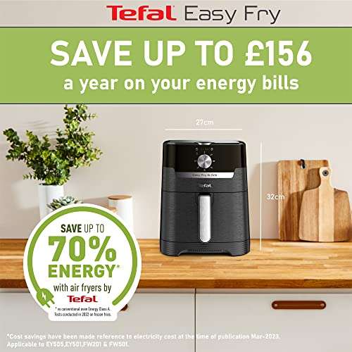 Tefal Easy Fry Classic 2-in-1 Air Fryer and Grill 4.2L Black EY501, 1400W