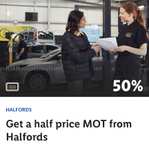 Half price MOT at Halfords with Lidl Plus App