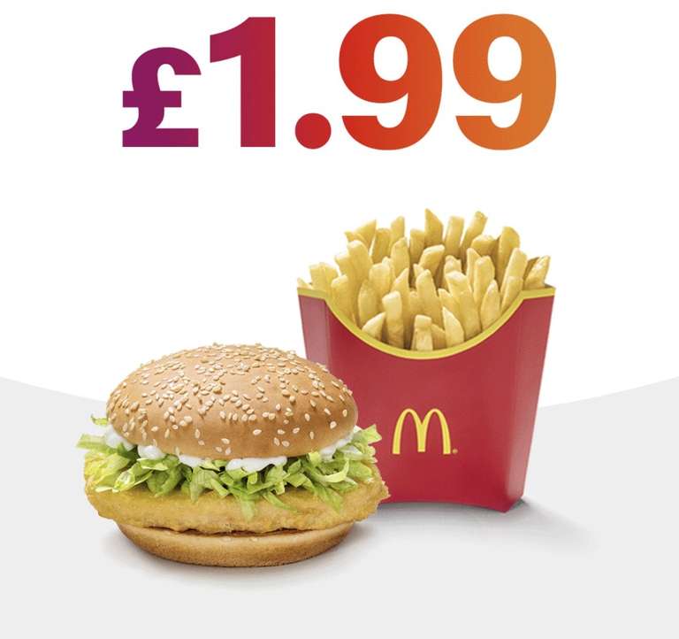 £1.99 selected sandwich with fries via app - Selected Accounts @ McDonalds