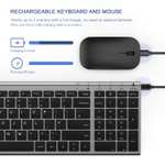 Rechargeable Wireless Keyboard Mouse, seenda Ultra Thin Quiet USB Keyboard and Mouse Set with Numeric Keypad QWERTY UK sold by NARUTO EU