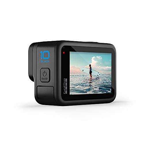 Used acceptable GoPro HERO10 Black Bundle Magnetic Swivel Clip, 2 Rechargeable Batteries, Tripod, Grip Carrying Case @ Amazon warehouse