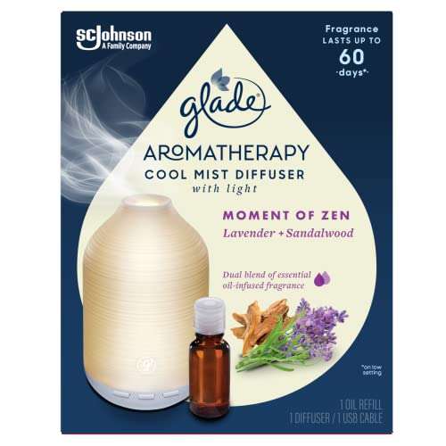 Glade Aromatherapy Cool Mist Diffuser with Light and 1 Refill, 17.4ml £10 at checkout via Amazon