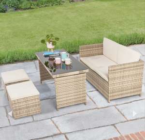 ABLO Orion 4 Seater Rattan Dining Set - £149.98 with code @ All Round Fun