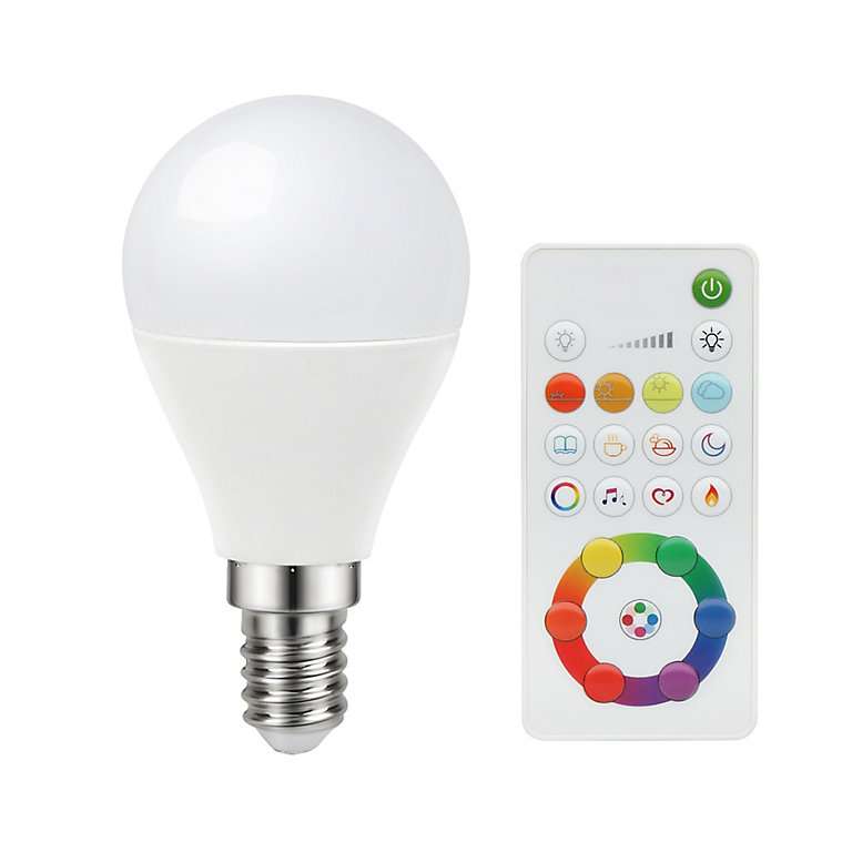 Remote control Diall E14 7W 470lm Mini globe Cool white, RGB & warm white LED Dimmable Light bulb - £3 (Free Collection) @ B&Q