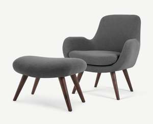 Moby Accent Armchair & Footstool, Marl Grey Fabric - £375 Delivered (via Mobile App) @ MADE.com