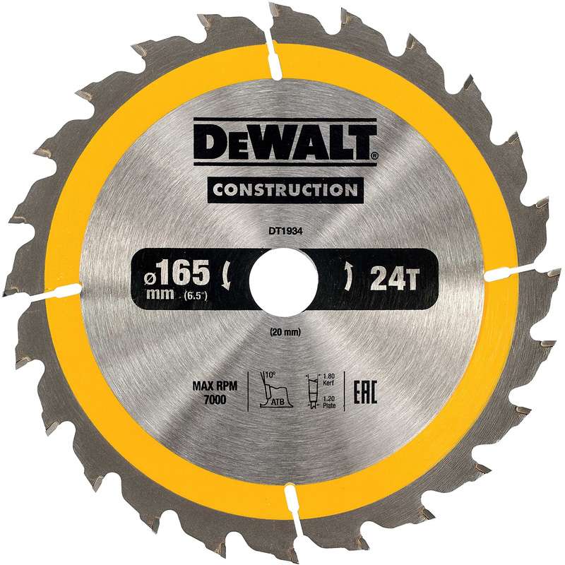 DeWalt 165mm Construction Circular Saw Blade at Toolstation - £7.98 ...