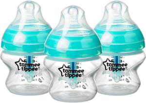 Tommee Tippee Advanced Anti-Colic Baby Bottles, Breast-Like Teat and Heat Sensing Technology, 150ml, Pack of 3, Clear - £9.99 @ Amazon