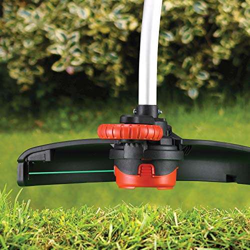 Electric Strimmer Grass Trimmer 700 W 33 cm with Wheel Edge Guide and Adjustable Second Handle
