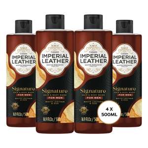 Imperial Leather Shower Gel 2in1 Body Wash, White Leather & Oud, Pack of 4x500ml (£7.60/£6.80 on Subscribe & Save) + 5% off 1st S&S