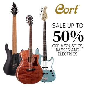 Cort Electric, Acoustic & Bass Guitar Sale - KX307MS 7 String Multiscale Guitar £299 / GB Series Bass From £199 / AF510 Acoustic £89