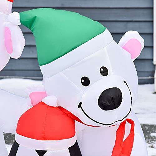 HOMCOM 4ft Christmas Inflatable Decoration with Two Bears and Penguin Light Up £19.99 Dispatches from MHSTAR @ Amazon
