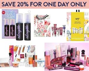 SAVE 20% on Premium Beauty Online For 1 Day Only - No7/ Fenty/ MAC/ Laura Mercier/ Benefit/ Nars/ Estée Lauder/ Clinique & More @ Boots