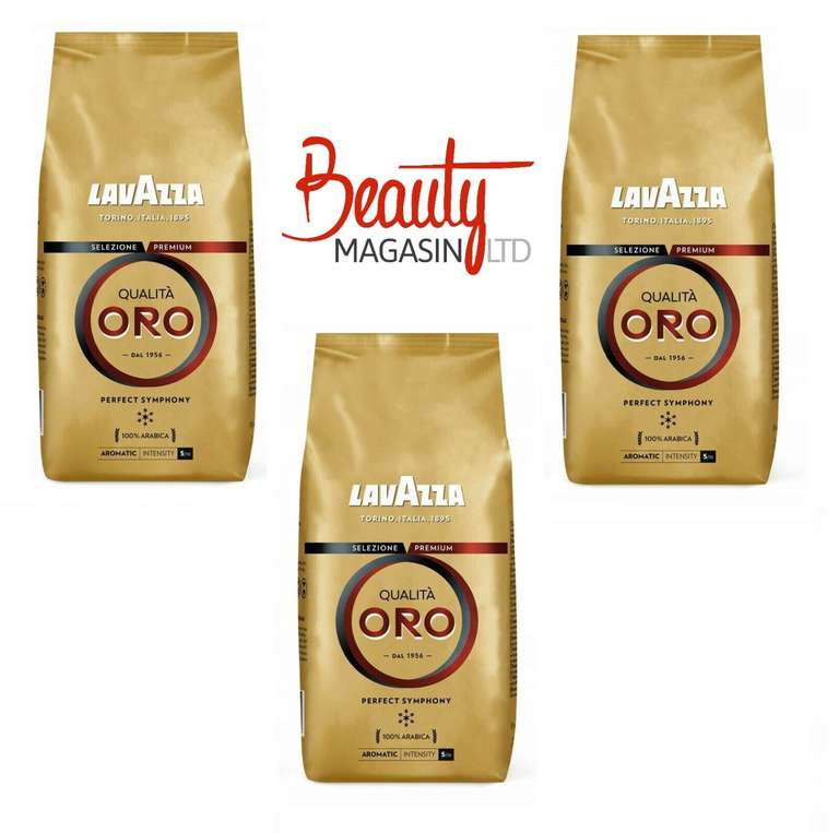 3x1kg Lavazza Qualita Oro Coffee Beans (with code) - sold by beautymagasin