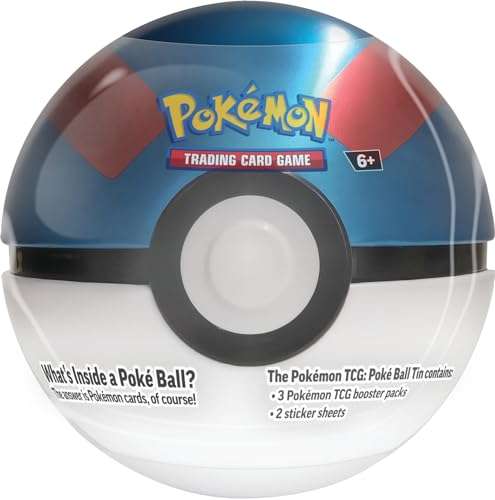 Pokémon TCG: Poké Ball Tin Bundle - Poké Ball, Great Ball & Ultra Ball (9 Pokémon TCG booster packs, 7 sticker sheets)