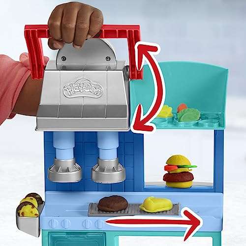 Play-Doh Kitchen Creations Busy Chef's Restaurant Playset, 2-Sided Kitchen Playset - 5 tubs