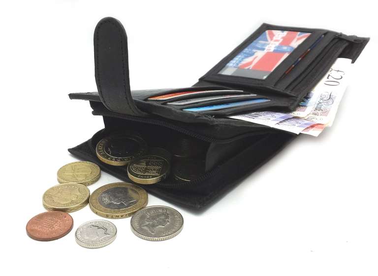 Slim RFID Blocking Genuine Leather Wallet with Zip Coin Pocket with gift box (Jet Black) - Sold By Discount Leather Mart FBA