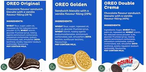 OREO 1.9kg Biscuits Mixed Box, 6x Original, 3x Golden, 3x Double Creme (£7.77 5% S&S)
