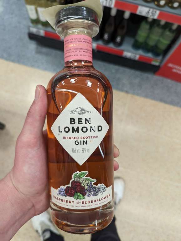 Ben Lomond raspberry and elderflower gin 70cl £11.48 @ Asda Berwick-upon-Tweed