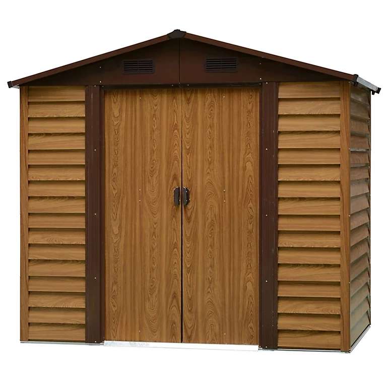 Outsunny 7.7x6.4Ft Garden Shed Wood Effect Tool Storage Sliding Door Wood Grain - £305.99 with code, dispatched by MH Star @ Robert Dyas