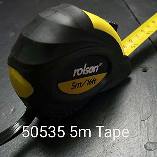 Rolson 5 m x 19 mm Tape Measure, Yellow & Black