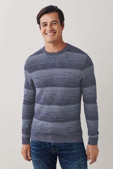 Blue Ombre Crew Neck Knitted Jumper, Sizes XS & S £9 + Free Collection @ Next