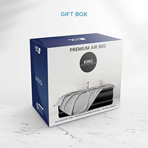 Get Fit Air Bed with Built In Electric Pump + Pillows - Premium King Size - £59.99 - Sold by Prime Brands Group UK / Fulfilled by Amazon